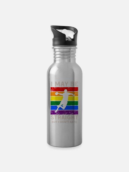 Handball LGBT-Rechte - Trinkflasche mit integriertem Trinkhalm - Lightsilver