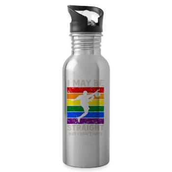 Fußball LGBT-Rechte - Trinkflasche mit integriertem Trinkhalm - Lightsilver - Rechts