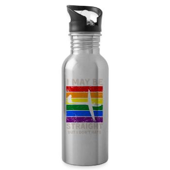 Vol à voile Droits LGBT - Gourde avec paille intégrée - argent clair - Droite