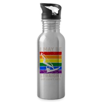 Windsurfen LGBT-Rechte - Trinkflasche mit integriertem Trinkhalm - Lightsilver - Rechts