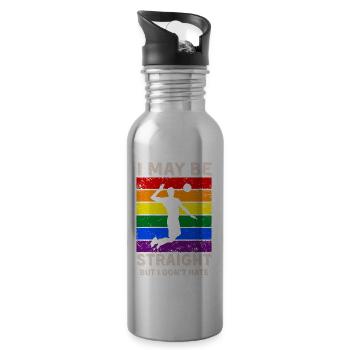 Volleyball Droits LGBT - Gourde avec paille intégrée - argent clair - Droite