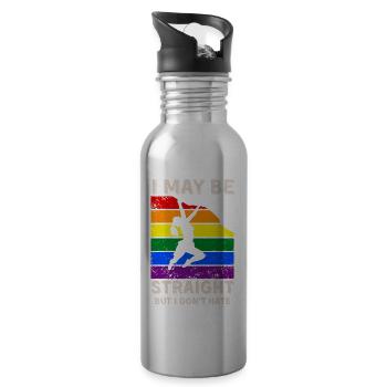 Escalader les droits LGBT - Gourde avec paille intégrée - argent clair - Droite