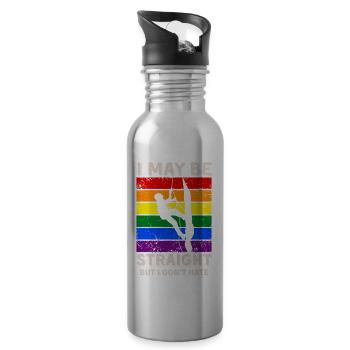 Escalader les droits LGBT - Gourde avec paille intégrée - argent clair - Droite