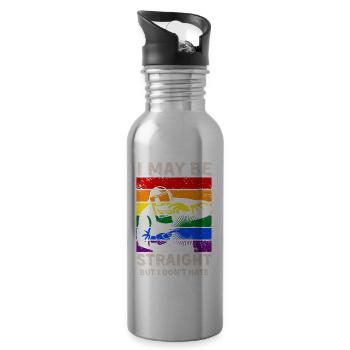 Schweißen LGBT-Rechte - Trinkflasche mit integriertem Trinkhalm - Lightsilver - Rechts