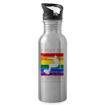 Surfer sur les droits LGBT - Gourde avec paille intégrée - argent clair - Droite