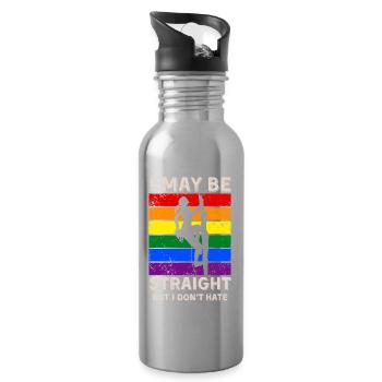 Escalader les droits LGBT - Gourde avec paille intégrée - argent clair - Droite
