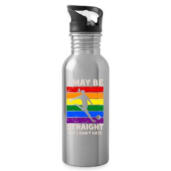 Droits LGBT du football - Gourde avec paille intégrée - argent clair - Droite