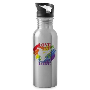 Frauen Taekwondo LGBT Pride - Trinkflasche mit integriertem Trinkhalm - Lightsilver - Rechts