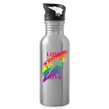 Plongée LGBT Pride - Gourde avec paille intégrée - argent clair - Droite