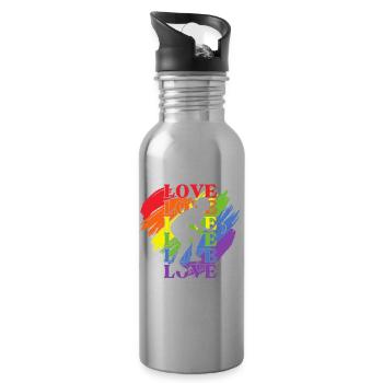 Frauen Badminton LGBT Pride - Trinkflasche mit integriertem Trinkhalm - Lightsilver - Rechts