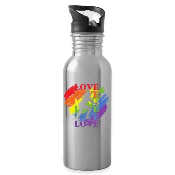 femmes Volleyball LGBT Pride - Gourde avec paille intégrée - argent clair - Droite