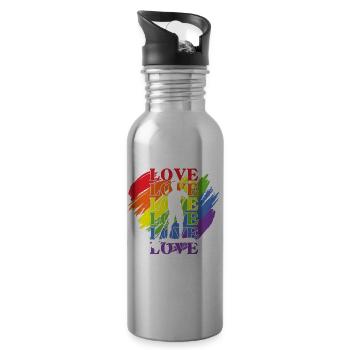 Paddleboard LGBT Pride - Gourde avec paille intégrée - argent clair - Droite