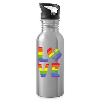 femmes Escalade LGBT Pride - Gourde avec paille intégrée - argent clair - Droite
