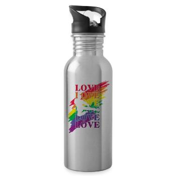 Taekwondo LGBT Pride - Trinkflasche mit integriertem Trinkhalm - Lightsilver - Rechts