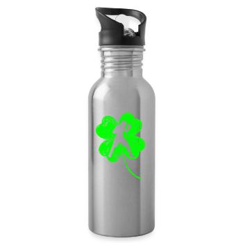 Boxer St. Patrick’s day shamrock - Gourde avec paille intégrée - argent clair - Droite