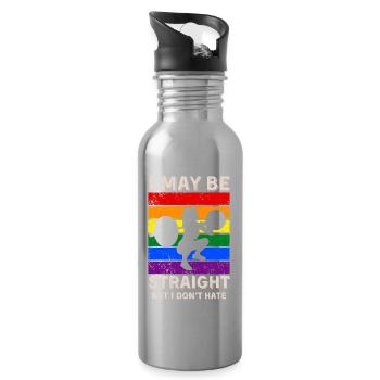 Gewichtheben LGBT-Rechte - Trinkflasche mit integriertem Trinkhalm - Lightsilver - Rechts