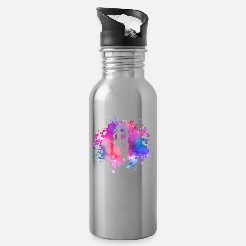Frauen Klettern Mädchen - Trinkflasche mit integriertem Trinkhalm - Lightsilver