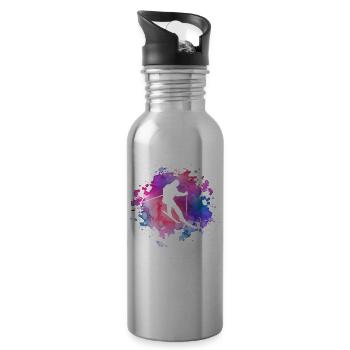 Frauen Ski Mädchen - Trinkflasche mit integriertem Trinkhalm - Lightsilver - Rechts