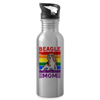 Beagle Maman LGBTQ - Gourde avec paille intégrée - argent clair - Droite