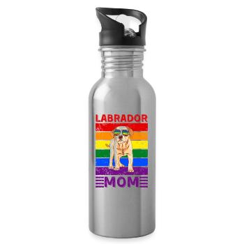 Maman Labrador LGBTQ - Gourde avec paille intégrée - argent clair - Droite