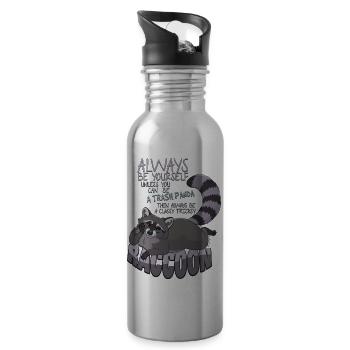 Always be yourself be raccoon - Water bottle with straw - silver - Right