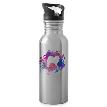 Chow-Chow-Hundeliebhaber - Trinkflasche mit integriertem Trinkhalm - Lightsilver - Rechts