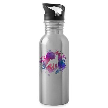 Deutsch-Boxer-Hundeliebhaber - Trinkflasche mit integriertem Trinkhalm - Lightsilver - Rechts