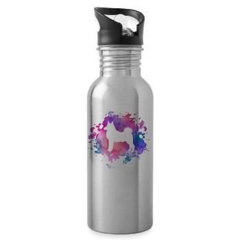 Amoureux des chiens norvégiens - Gourde avec paille intégrée - argent clair - Droite