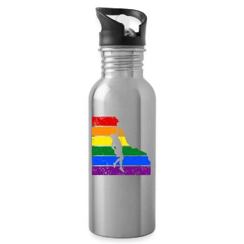 Climbing LGBTQ Rock-climbing - Water bottle with straw - silver - Right