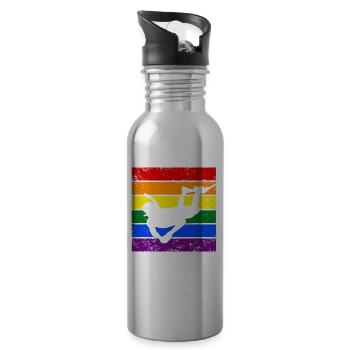Snorkeling LGBTQ - Water bottle with straw - silver - Right