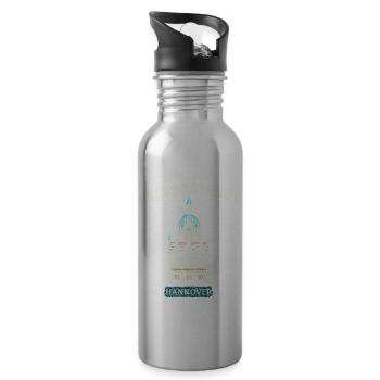 Hannover, kultiges Neues Rathaus, Niedersachsen - Trinkflasche mit integriertem Trinkhalm - Lightsilver - Rechts