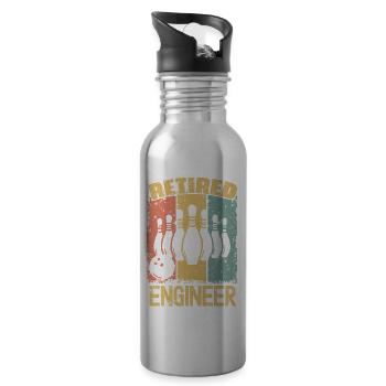 Bowling pensionierter Ingenieur - Trinkflasche mit integriertem Trinkhalm - Lightsilver - Rechts