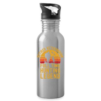 Pensionierte Tierarzt-Jagdlegende - Trinkflasche mit integriertem Trinkhalm - Lightsilver - Rechts
