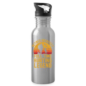 Pensionierter Architekt Jagdlegende - Trinkflasche mit integriertem Trinkhalm - Lightsilver - Rechts