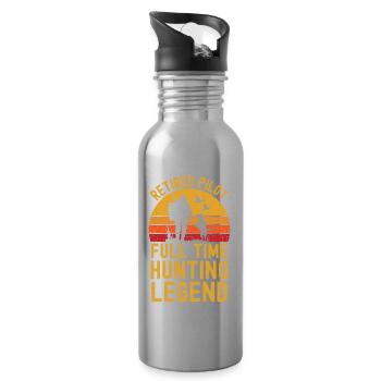 Pilot Ruhestand Jagd - Trinkflasche mit integriertem Trinkhalm - Lightsilver - Rechts