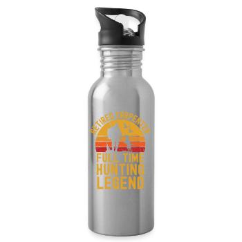Pensionierter Zimmermann Jagdlegende - Trinkflasche mit integriertem Trinkhalm - Lightsilver - Rechts