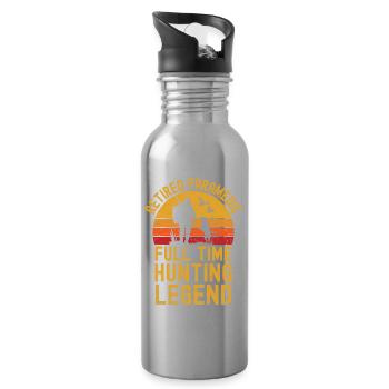 Retired paramedic hunting legend - Water bottle with straw - silver - Right