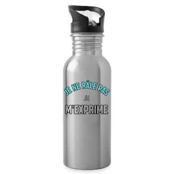 Tee shirt - Je ne rale pas, je m'exprime - Gourde avec paille intégrée - argent clair - Droite