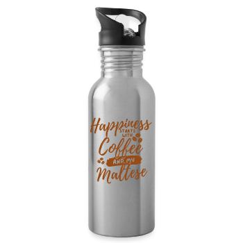 Amateur de café maltais - Gourde avec paille intégrée - argent clair - Droite