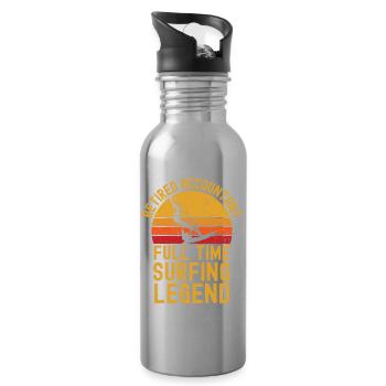 Windsurf-Legende im Ruhestand - Trinkflasche mit integriertem Trinkhalm - Lightsilver - Rechts