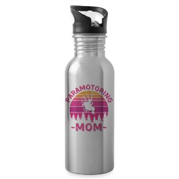 Maman paramoteur - Gourde avec paille intégrée - argent clair - Droite