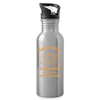 Camping mit Weimaraner - Trinkflasche mit integriertem Trinkhalm - Lightsilver - Rechts