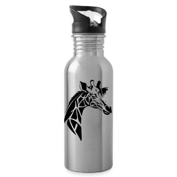 giraffe - Water bottle with straw - silver - Right