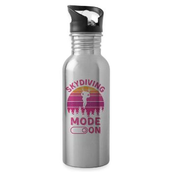 Skydiving mode on - Water bottle with straw - silver - Right