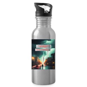 Wie wirst du wachsen? - Trinkflasche mit integriertem Trinkhalm - Lightsilver - Rechts