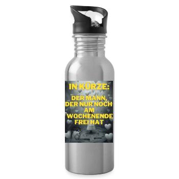 Junggesellenabschied T Shirt Lustige Sprüche - Trinkflasche mit integriertem Trinkhalm - Lightsilver - Rechts