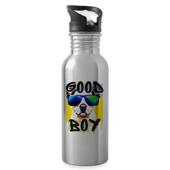 Good Boy Serie 1 - Trinkflasche mit integriertem Trinkhalm - Lightsilver - Rechts