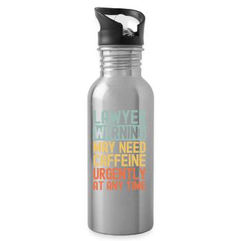 Lawyer need coffee urgently - Water bottle with straw - silver - Right
