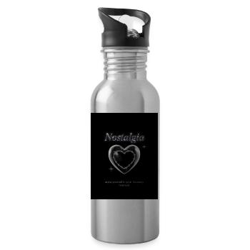 Black Modern Chrome Streetwear T Shirt - Gourde avec paille intégrée - argent clair - Droite