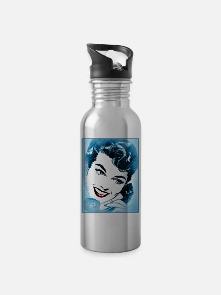 Hello - Trinkflasche mit integriertem Trinkhalm - Lightsilver